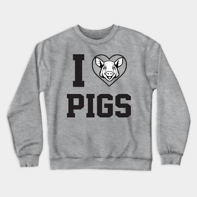 I Love Pigs - Pig Crewneck Sweatshirt by fromherotozero